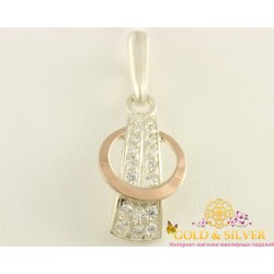 Серебряный подвес с вставкой золота 375 пробы. 009910к